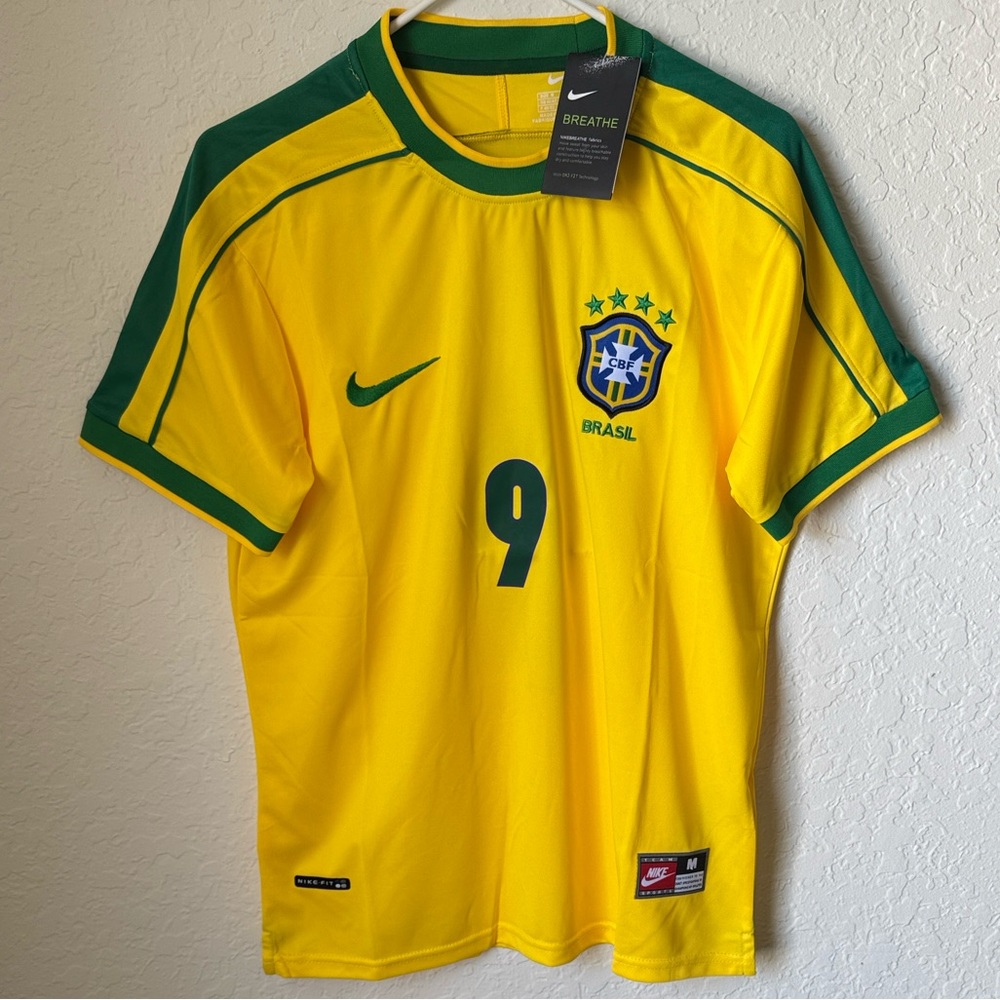 ✅NWT Brazil Soccer 1998 World Cup Football Jersey Size